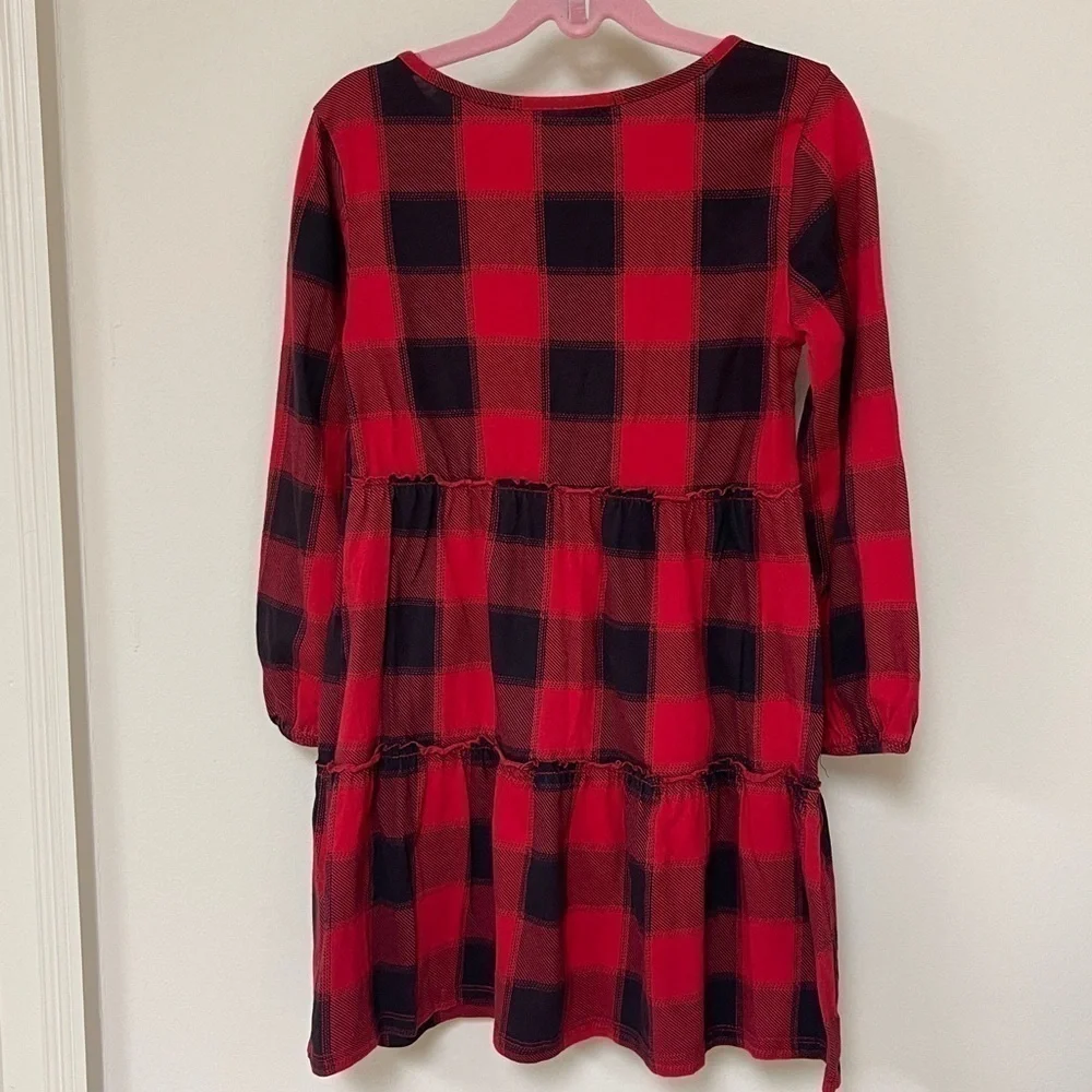 Old Navy: Girls Red & Black Plaid Dress, Size (M / 8)